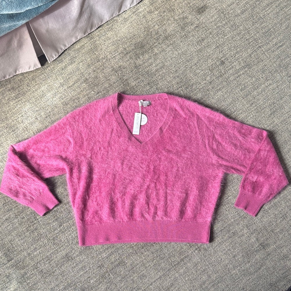 J. Crew Brushed Cashmere V-Neck Women's Sweater - Picture 2 of 4
